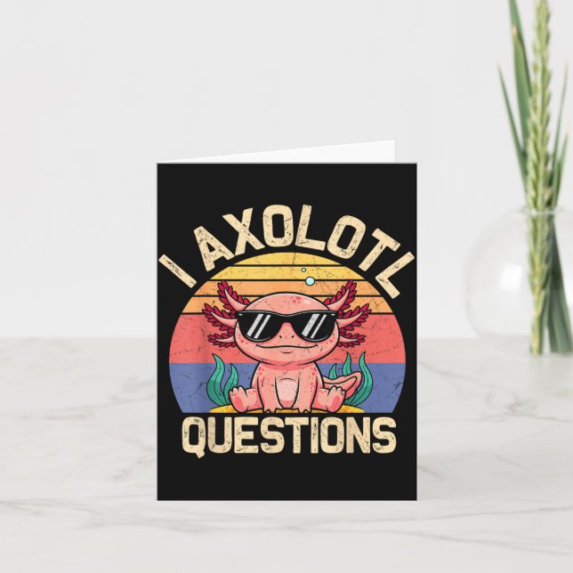Carte I Axolotl Questions Shirt Adults Youth Kids Retro  (Devant)