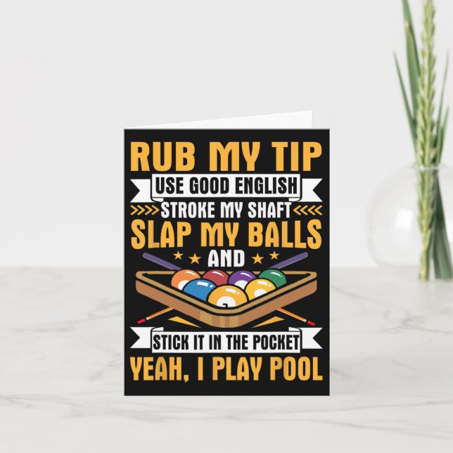 Carte I Billard Billard Puns Rub My Tip Stroc My Shaft G (Devant)