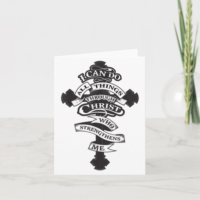 Carte I Can Do All Things Through Christ Who Strengthens (Devant)