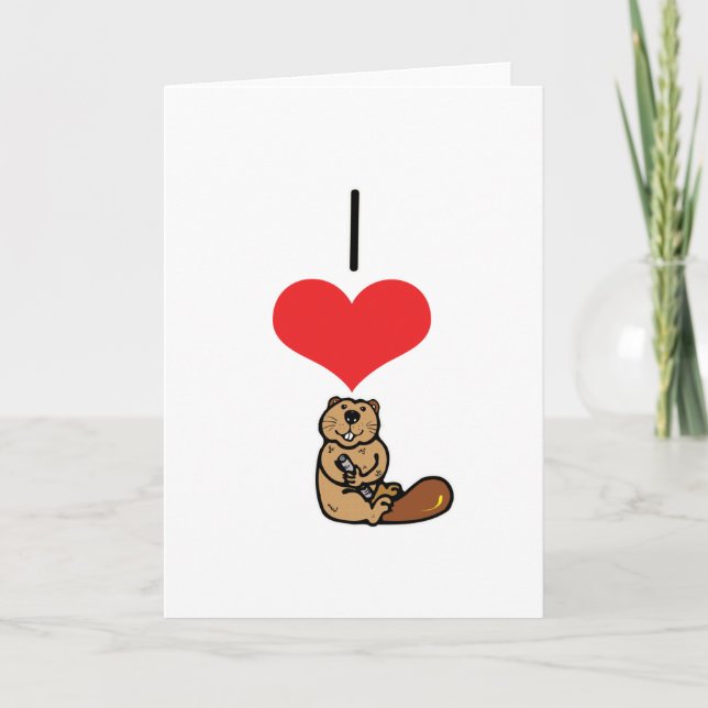 Carte I Coeur (Amour) castors (Devant)