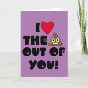 Carte I coeur vous Emoji Poo