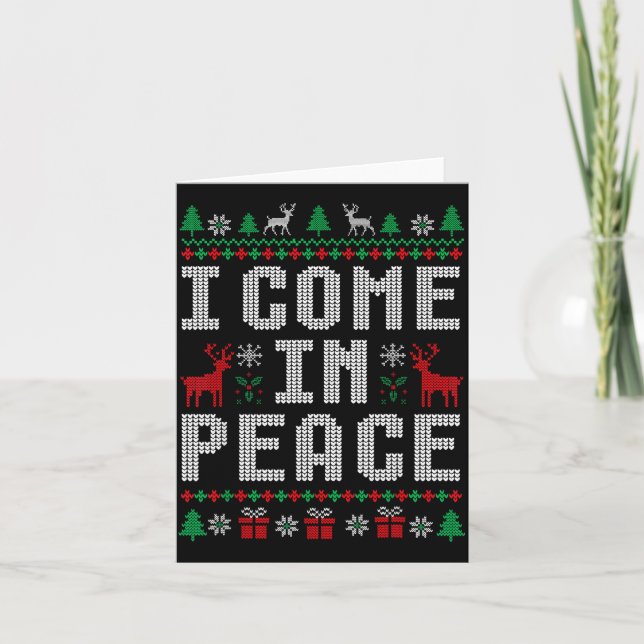 Carte I Come In Peace Couple Matching Ugly Christmas Swe (Devant)