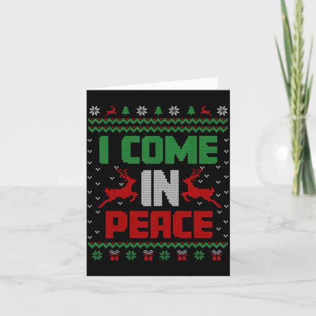 Carte I Come In Peace Couple Matching Ugly Christmas Swe (Devant)