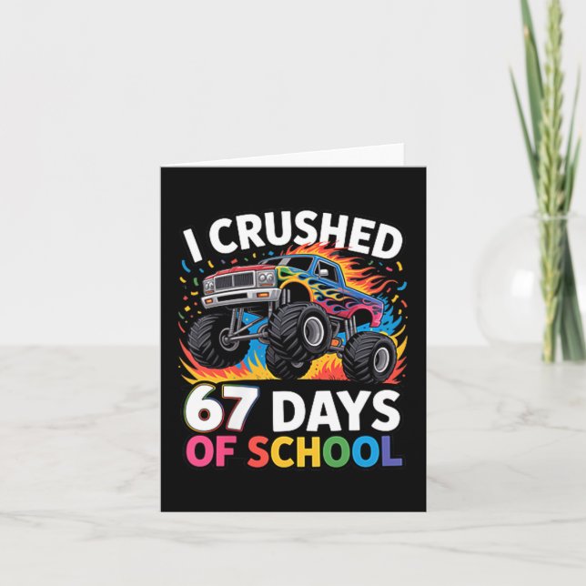 Carte I Crushed 67 Days Of School Kids Back To School Fu (Devant)
