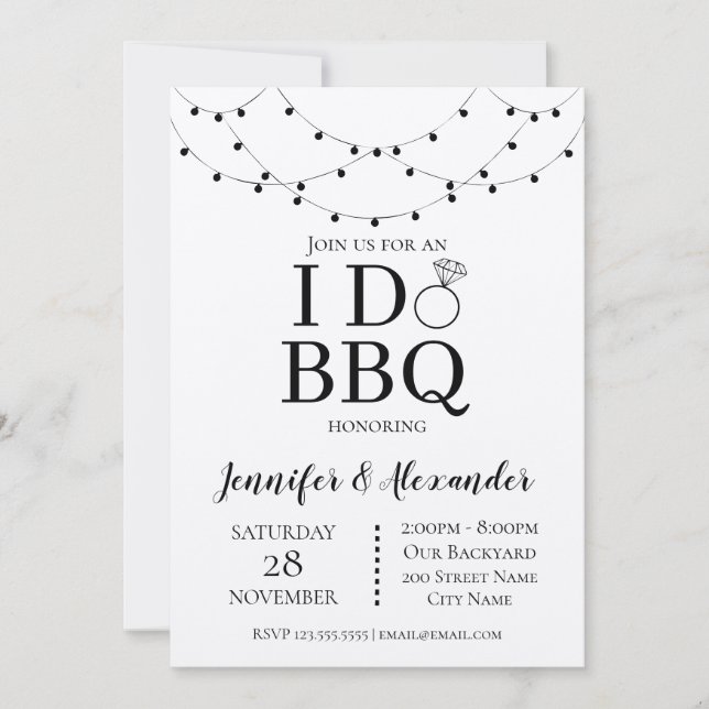 Carte I DO BBBQ Engagement Party (Devant)