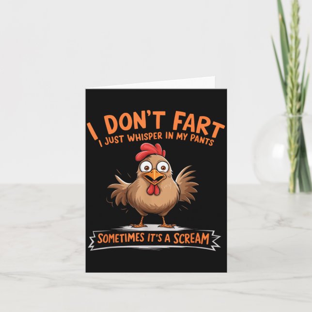 Carte I Don't Fart I Whisper In My Pants - Funny Chicken (Devant)