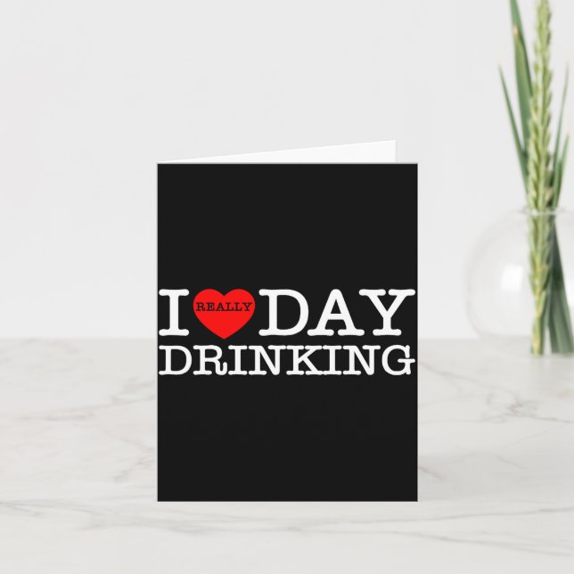 Carte I Heart Love Day Drinking Party Funny Barbecue Fam (Devant)