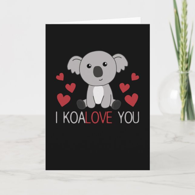 Carte I Koalove You Cute Koala Avec Coeurs mignons Anima (Devant)