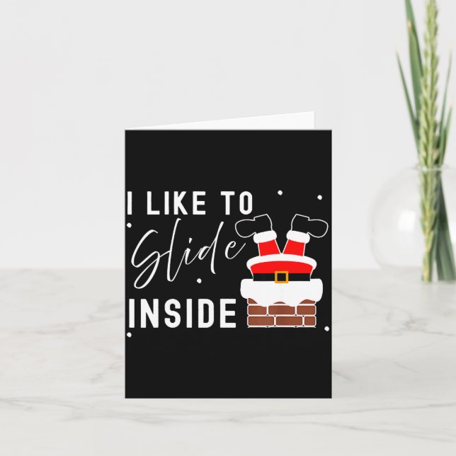 Carte I Like To Slide Inside Ride On Top Xmas Couple Mat (Devant)