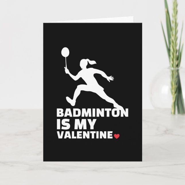 Carte I love badminton Stylish badminton silhouette (Devant)
