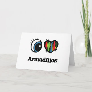 Carte I Love (Coeur) Armadillos