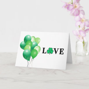 Carte I LOVE Irlande Green Balloon Moderne Élégant