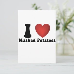 Carte I Love Mashed Potatoes Thanksgiving Diner Cadeau