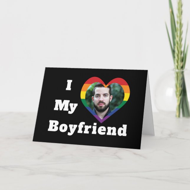 Carte I Love My Boyfriend Gay pride LGBTQ Photo personna (Devant)