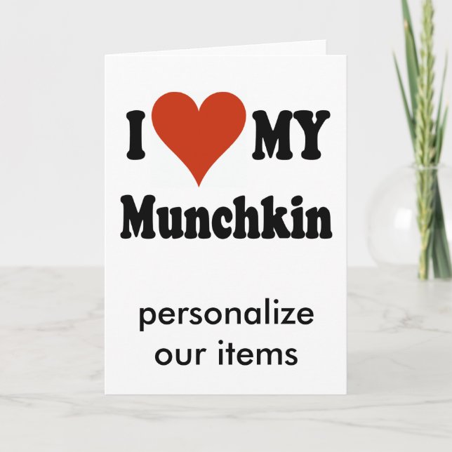 Carte I Love My Munchkin Cat Cadeaux et Vêtements (Devant)