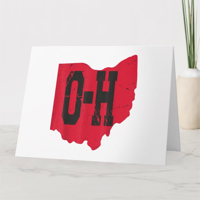 Carte I Love My Ohio Home Script Ohio Buckeye State (Devant)