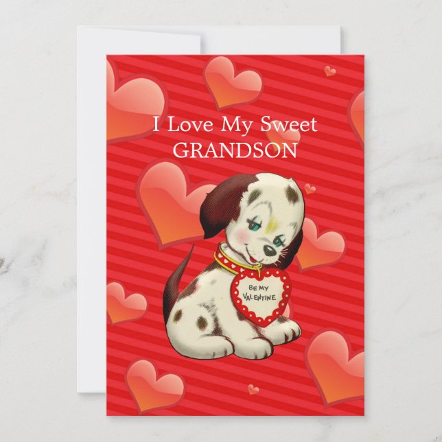 Carte I love my sweet Grandson...Valentine wishes (Devant)