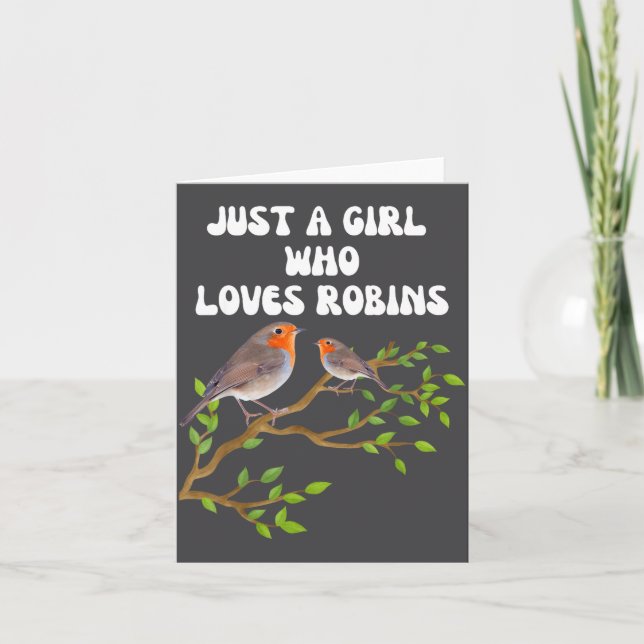 Carte I Love Robins Bird Lover Colourful Present  (Devant)