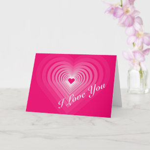 Carte I Love You Card Pink Hearts Heureuse Sainte-Valent