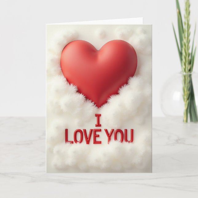 Carte I Love You Cloud Heart Card (Devant)