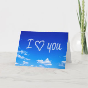 Carte "I Love You" écrit le ciel