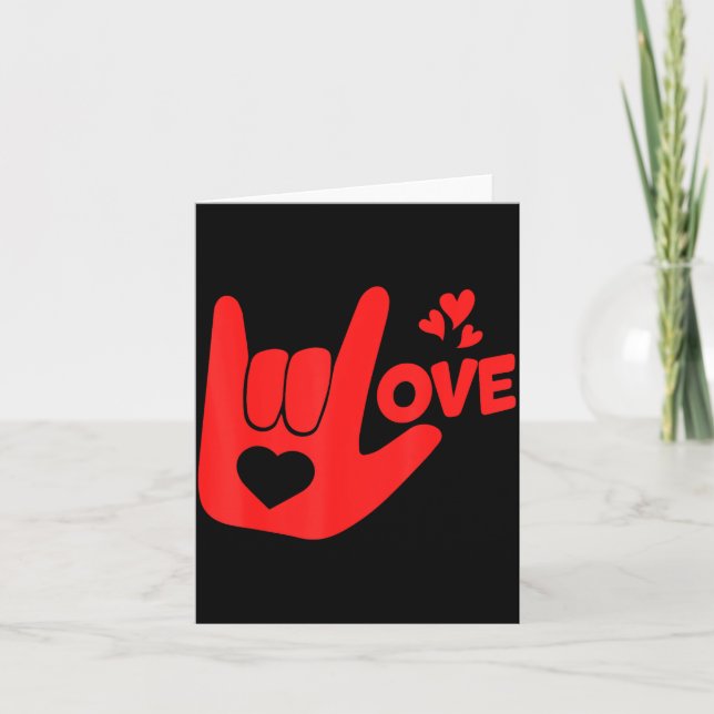 Carte I Love You Hand Sign Asl Valentine' Day Funny Wome (Devant)