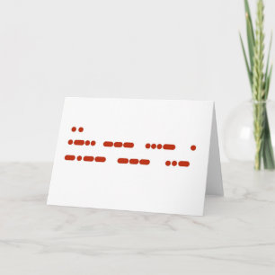 Carte "I Love You" in Morse Code Note or Greeting Card