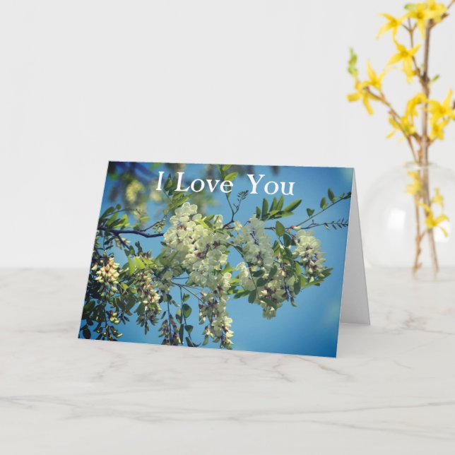 Carte I Love You Locust Blossoms Personnalisé (Fleur jaune)