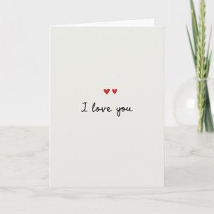 Carte I Love You Matte à cœurs manuscrits