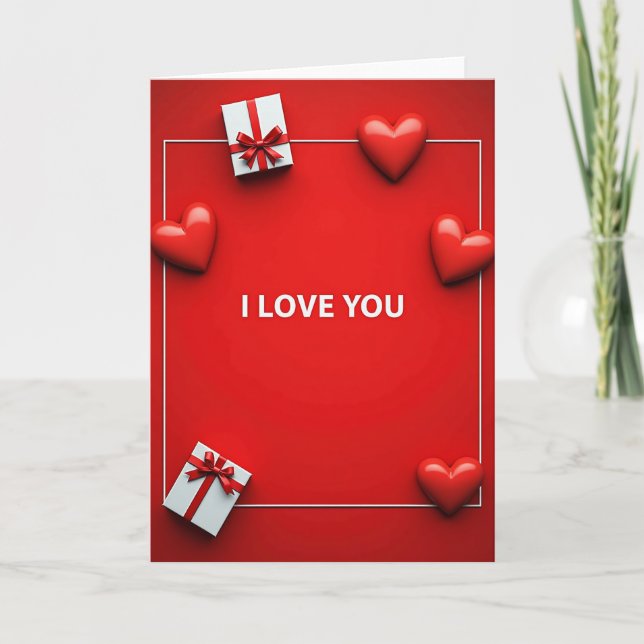 Carte I Love You Modern Card (Devant)