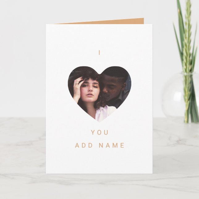 Carte I Love You Modern Photo and Text Valentines (Devant)