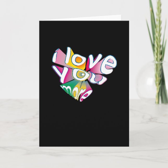 Carte I Love You More Elegant Style  (Devant)
