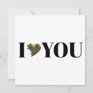 Carte I Love You or coeur moderne serif typographie