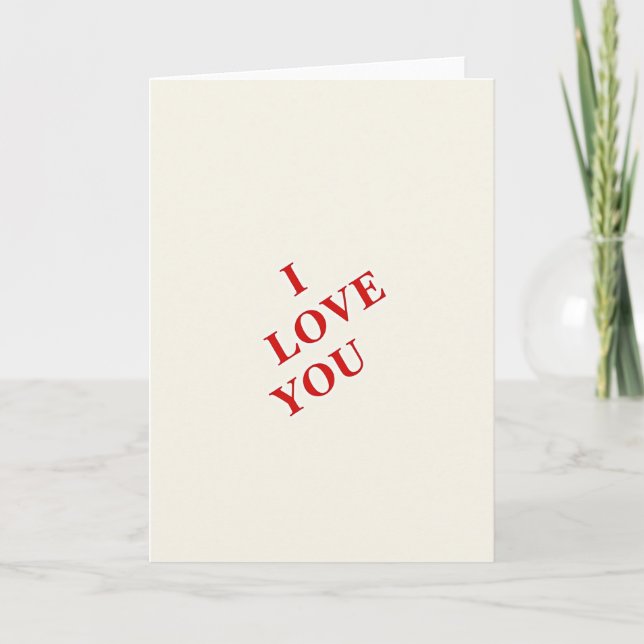 Carte I Love You Simple Red Card (Devant)