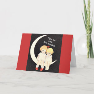 Carte I Love You to the Moon and Back, design populaire