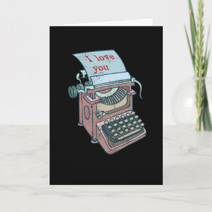 Carte I Love You Typewriter Retro Vintage Writers