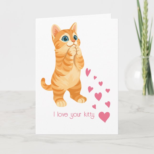 Carte I Love Your Kitty Valentine's Day (Devant)