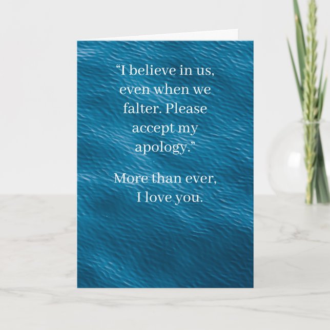Carte I’m Sorry Relationship Card | Elegant Apology (Devant)