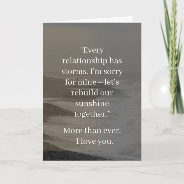 Carte I’m Sorry Relationship Card | Elegant Apology (Devant)