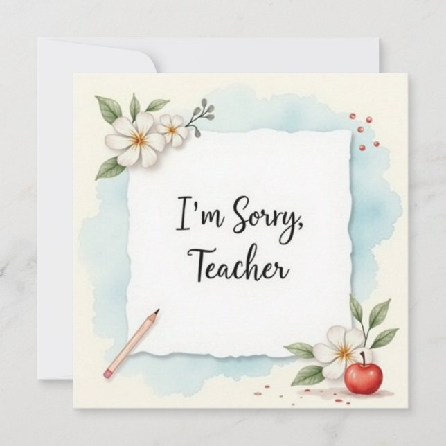 Carte I’m Sorry Teacher Greeting (Devant)
