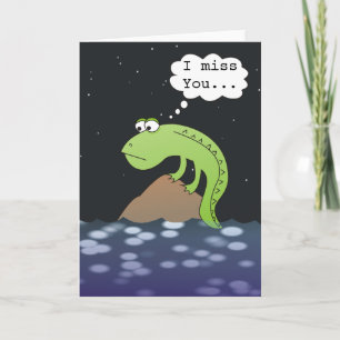 Carte I miss You Sad Lizard Greeting Cards