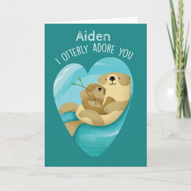 Carte I Otterly vous adorent Valentine (Devant)