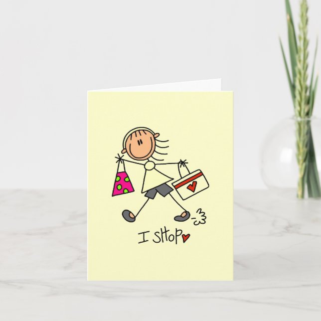 Carte I Shop Stick Figure Girl (Devant)
