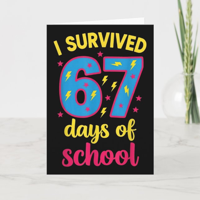 Carte I Survived 67 Days Of School 100 Days Brainrot Six (Devant)