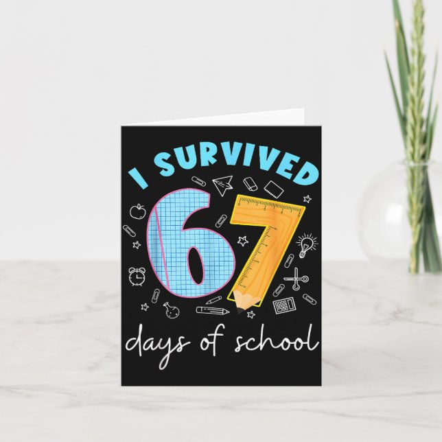 Carte I Survived 67 Days Of School 67 Meme Science Teach (Devant)