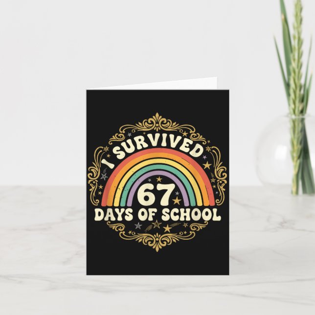 Carte I Survived 67 Days Of School Funny 67 Teachers Stu (Devant)