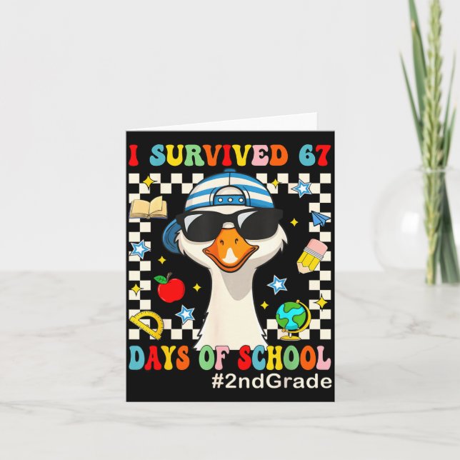 Carte I Survived 67 Days Of School Funny Goose Boys 2nd  (Devant)