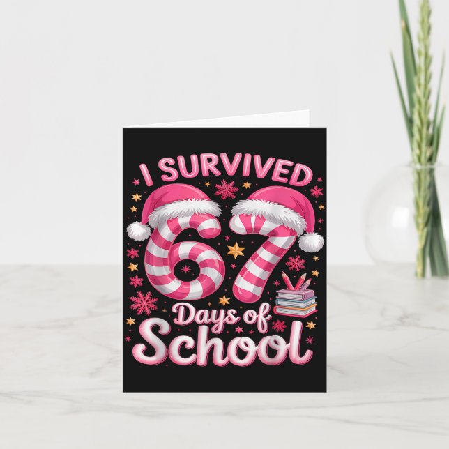 Carte I Survived 67 Days Of School Funny Meme Teacher St (Devant)