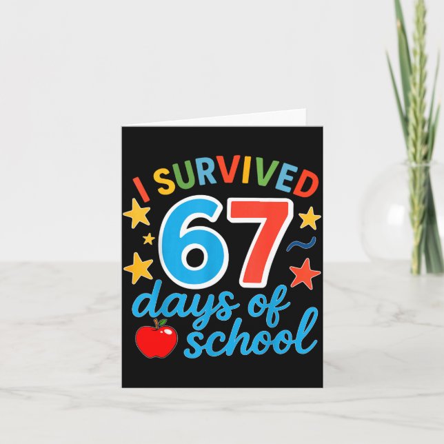 Carte I Survived 67 Days Of School Funny Meme Teacher St (Devant)