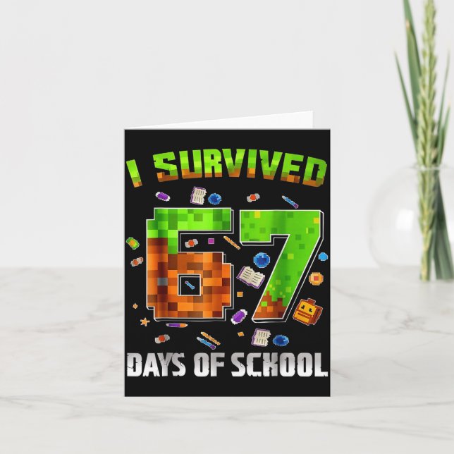 Carte I Survived 67 Days Of School Funny Meme Teacher St (Devant)